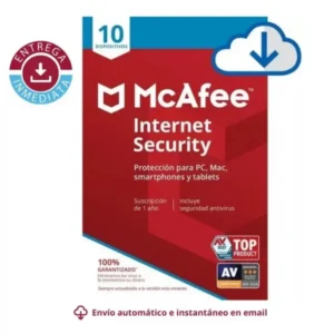 McAfee Internet Security para 10 Dispositivos – 1 año