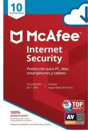 McAfee Internet Security para 10 Dispositivos – 1 año